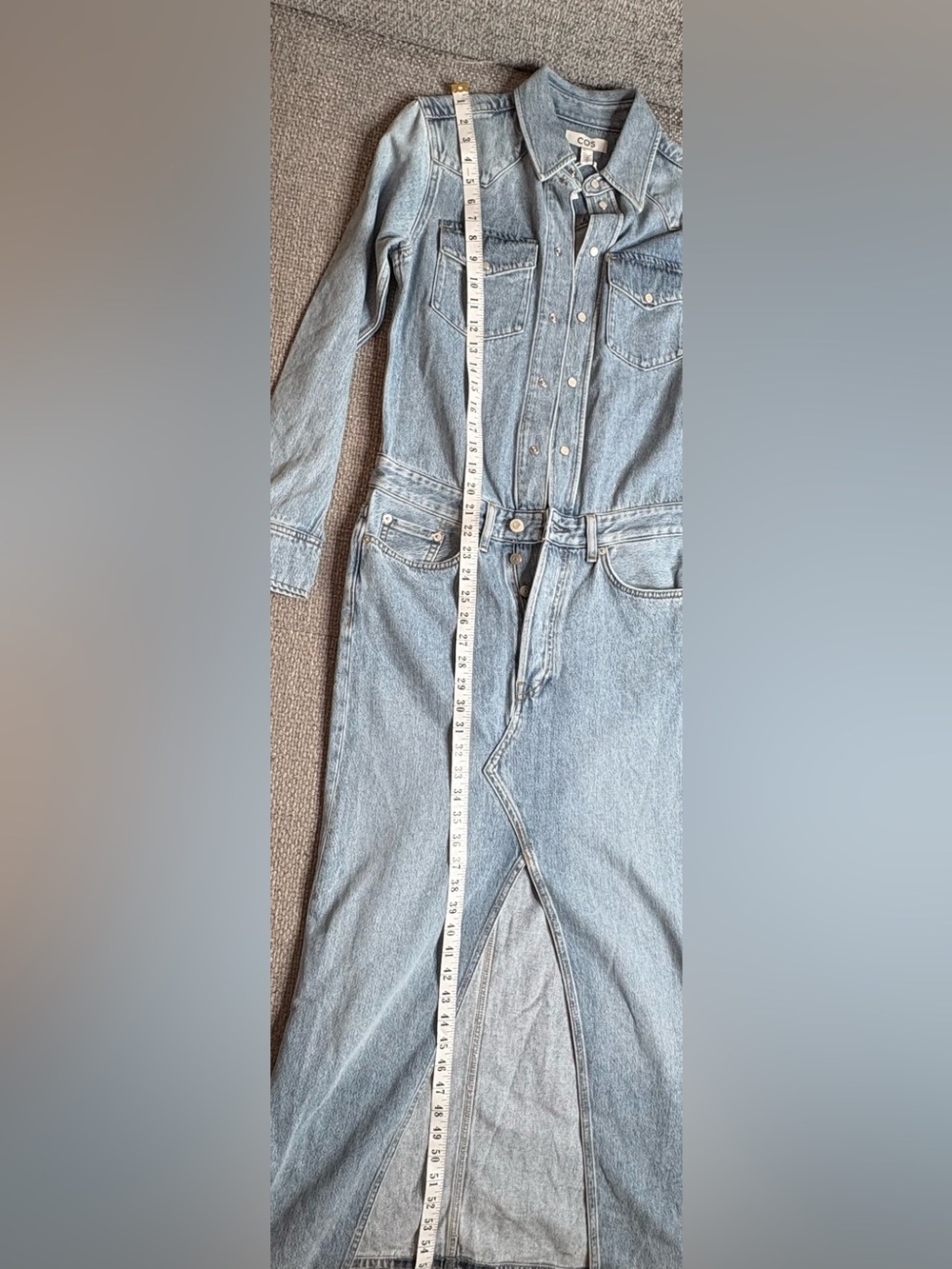 COS Denim Maxi Shirt Dress Organic Cotton Lyocell Relaxed Fit NWT - Picture 11 of 16